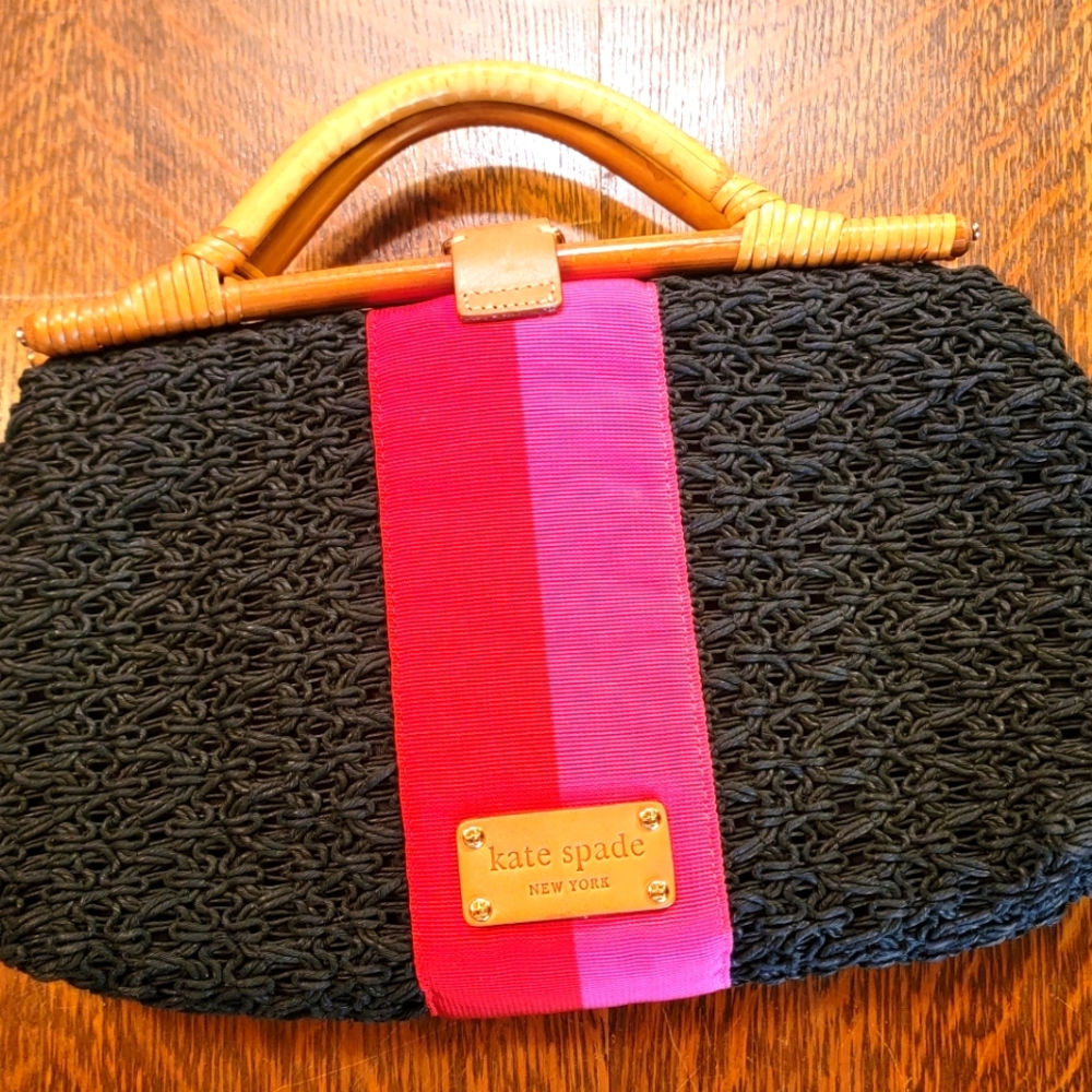 Kate Spade Crochet Handbag with Wood Handle